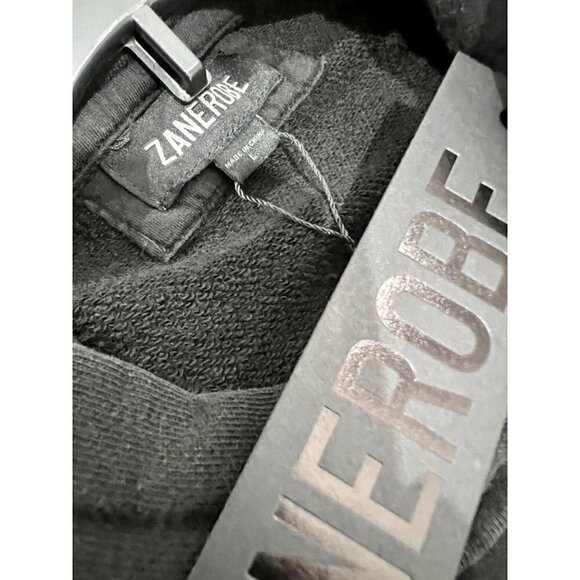 NWT ZANEROBE ZANE Size L RUGGER HOOD SWEAT BLACK MSRP $99.95 - Picture 8 of 12